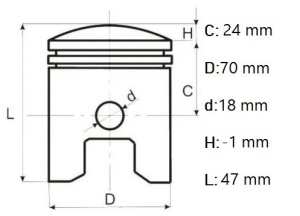 Set piston generator Honda GX 200/ generator chinezesc 7hp/ Ø68mm motocultor, Elefant - Img 6