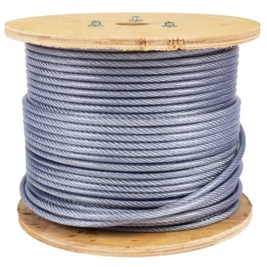 Tambur cablu otel zincat Micul Fermier, plastifiat, diametru 4-5.5mm, lungime 100m