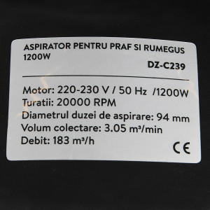 Aspirator pentru praf si rumegus 1100W DETOOLZ DZ-C239 - Img 2