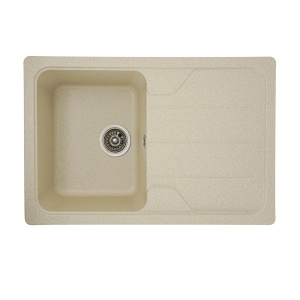 Chiuvetă din compozit de granit pentru bucătărie ELEFANT PREMIUM 7850 VERONA Nisip bej 775 x 495 mm