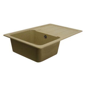 Chiuvetă din compozit de granit pentru bucătărie ELEFANT PREMIUM 7850 VERONA Bej 775 x 495 mm - Img 8