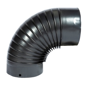Cot pentru soba pe lemne, 90˚, 120mm, Gri mat - Img 4