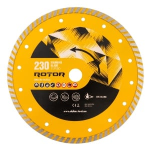 Disc diamantat turbo ROTOR 230x2.6x10x22.23 mm pentru beton armat - Img 2