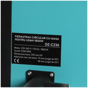Fierastrau circular cu masa pentru lemn 1800W DETOOLZ DZ-C236 - Img 5
