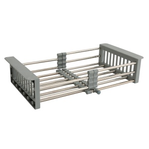 Scurgator extensibil 41x27 cm, gri pentru chiuveta, FLEKO