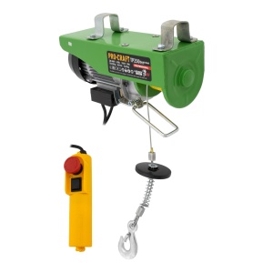 Troliu electric palan PROCRAFT TP250, 510 W, capacitate ridicare 250 kg, inaltime 20 m