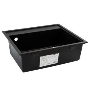 Chiuveta de bucatarie Elefant Premium SHERLIT, Negru metalic 600x500 mm - Img 11