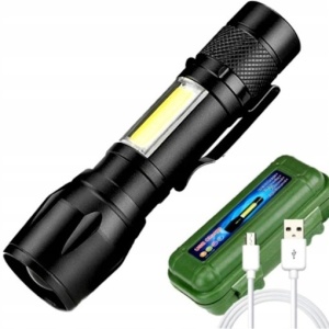 Lanterna din aluminiu LED cu zoom, acumulator si incarcare USB, VL676 V-111198 VARGO - Img 2