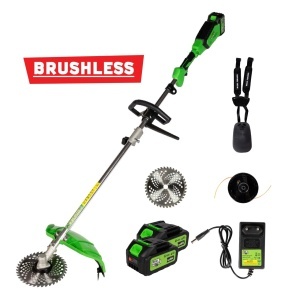 Motocoasa (Trimmer) electrica Micul Fermier 20V, 2 acumulatori 4Ah, maner simplu, motor fara perii