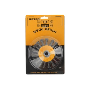 Perie de sarma conica cu noduri ROTOR 115mm M14 - Img 3
