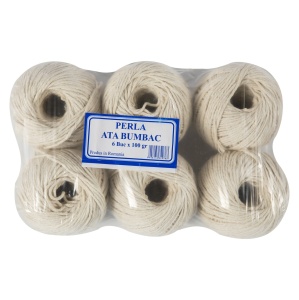 Set 6 ghem sfoara bumbac Micul Fermier, 100gr, culoare alb - Img 2