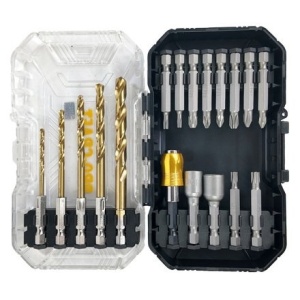 Set burghie PROCRAFT DBS-18 , 18 piese, Burghie pentru metal , Chei tubulare, Biți - Img 3
