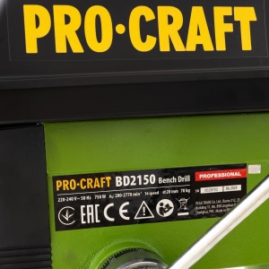 BD2150 bormasina de banc fixa cu coloana PROCRAFT, 64.60 kg , Putere 750W - Img 6
