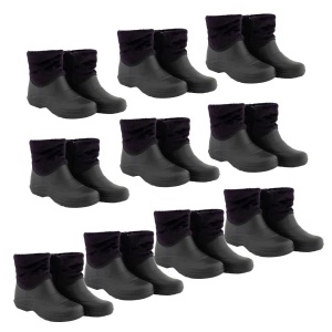 Cizme din PVC Femei Mov/Negru SET 10 PERECHI , Impermeabile, Antiderapante, Captuseala sintetica - Img 7