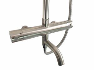 Coloana de dus Mixxus TMO-009-J, 120 cm + baterie si para, monocomanda, furtun flexibil - Img 3