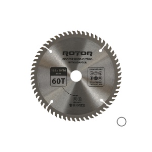 Disc taiat lemn ROTOR 165*20/16 cu adaptor 60T - Img 2