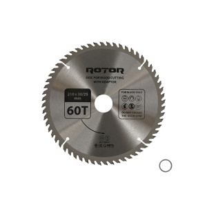 Disc taiat lemn ROTOR 210*30/25,4 cu adaptor 60T - Img 2