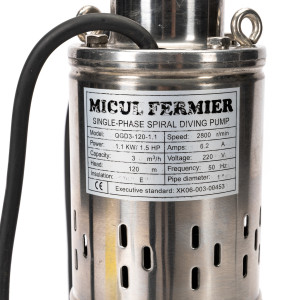 Pompa apa submersibila 1,1kw 120m (tun) cu plutitor MICUL FERMIER GF-1709 - Img 5