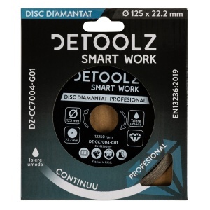 Disc diamantat continuu Detoolz 125x22.2mm, taiere umeda - Img 2
