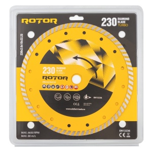 Disc diamantat turbo ROTOR 230x2.6x10x22.23 mm pentru beton armat - Img 3