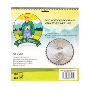 Disc motocoasa Micul Fermier, 40T, vidia, grosime 1mm, Ø255mm - Img 5