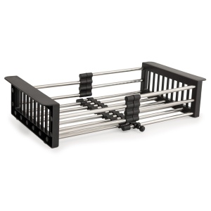 Scurgator extensibil 41x27 cm, negru pentru chiuveta, FLEKO - Img 3
