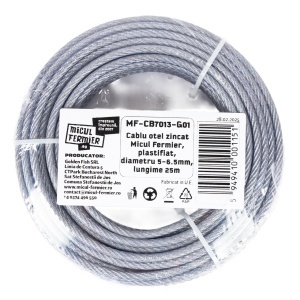 Cablu otel zincat Micul Fermier, plastifiat, diametru 5-6.5mm, lungime 25m - Img 3