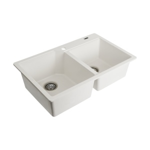 Chiuveta de bucătărie Elefant Premium Harmony , Alb, 775x495/420 mm - Img 6