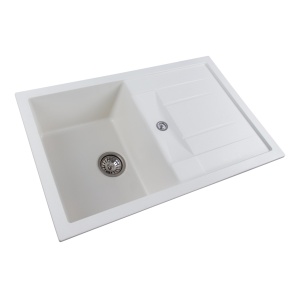 Chiuveta de bucătărie Elefant Premium Troya 7850 , Alb 776x496 mm - Img 5