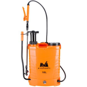 Pompa de stropit pe acumulator Evotools, capacitate 16 L,acumulator 12V 8Ah,lance telescopica din inox,furtun 120 cm,4 duze pentru stropire,utilizare manuala/automata - Img 1