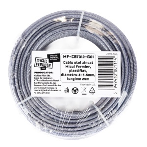 Cablu otel zincat Micul Fermier, plastifiat, diametru 4-5.5mm, lungime 25m - Img 2