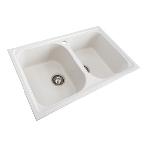 Chiuveta de bucătărie Elefant Premium Equatoria, Alb, 785x490 mm - Img 3