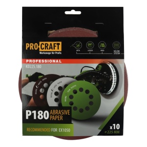 Disc abraziv pentru slefuitor cu excentric KD225.180 PROCRAFT (Set 10 buc)Diametru: 225 mm Granulatie: P180 - Img 5