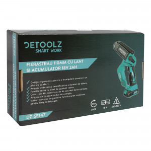Fierastrau Detoolz dz-se147 ,110mm cu lant si acumulator 18V 2Ah - Img 5