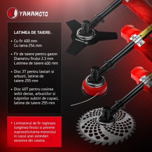 Motocoasa benzina Yamamoto YMA.56 , 2T, 5.8 CP, 10000 rpm - Img 5