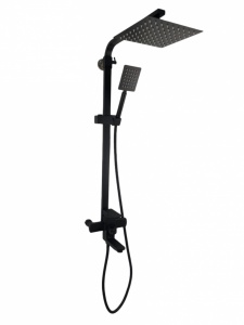 Coloana de dus Mixxus KUB-009-J NEGRU, 120 cm baterie si para, monocomanda, furtun flexibil - Img 9