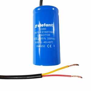 Condensator cu fire CD60 600µF 50x100mm 330V, Elefant - Img 2