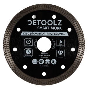 Disc diamantat turbo Detoolz 125x22.2mm, taiere umeda/uscata