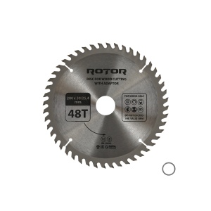 Disc taiat lemn ROTOR 200*30/25,4 cu adaptor 48T - Img 2