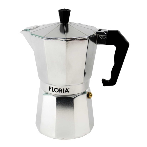 Cafetiera espresso Floria, 6 cesti, 300 ml, aluminiu argintiu, 26x12x12 cm, ZLN2492