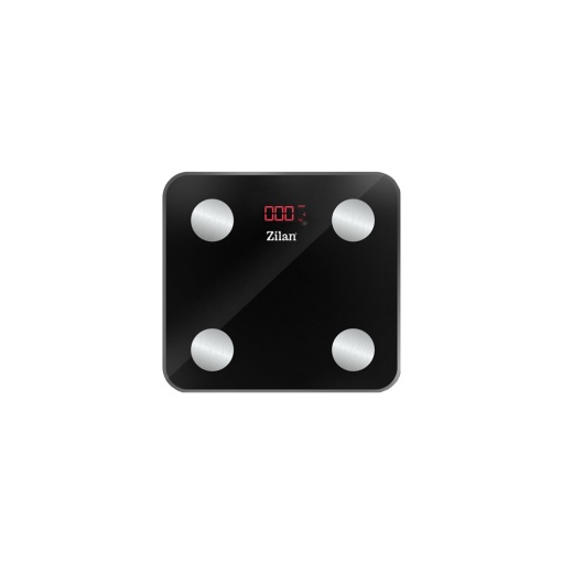 Cantar electronic de persoane Zilan, max 180kg, sticla neagra, 30x26x2.5 cm, ZLN9007