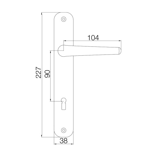 Maner feronerie alb, utilizare tamplarie lemn, tip incuietoare clasic, 701-159