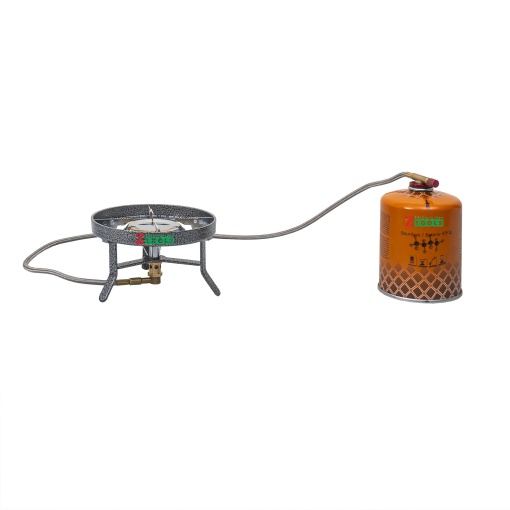 Pachet mini arzator Zilan pentru camping, alimentare la butelie, 16cm diametru total, 8.5cm diametru arzator, 9cm inaltime, 500g gaz, ZTS5722_1