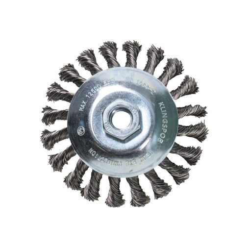 Perie sarma Klingspor cu filet, diametru 115 mm, grosime 14 mm, pentru polizor unghiular, EXT358328
