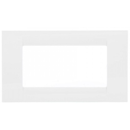 Rama ornament Gewiss 4 module, plastic, alb, 14x8x1.5 cm, EXT10616