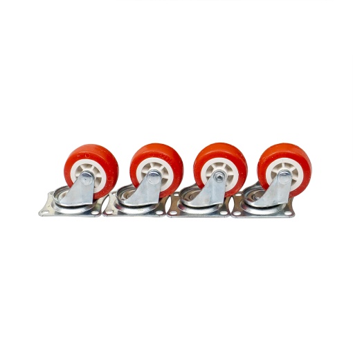 Set 4 roti pivotante Z-TOOLS, rola de cauciuc, diametru 1.25 inchi, lungime suport 3.5cm, latime suport 3.2cm, 16x10x5 cm, 1kg, ZTS8137