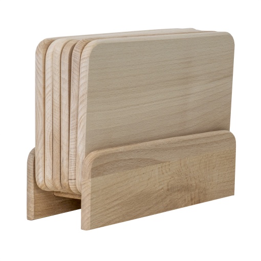 Set 6 tocatoare Zilan, lemn fag, dreptunghiular, 24.5x15 cm, EXT6085