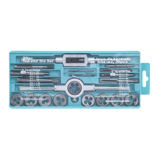 Set filiera si tarozi Zilan, 20 piese, M3 x 0.5 - M12 x 1.75, port filiera 1/8"-1/2", port tarod 3-12 mm, dimensiuni 25x11x2 cm, greutate 1.5 kg, ZTS5406