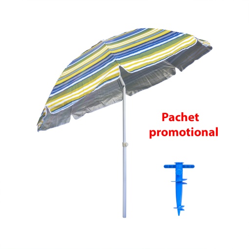 Umbrela protectie solara Zilan, diametru 2m, structura metalica, inclinabila, suport ajustabil din otel, inaltime 2.1m, ZTS8486_1