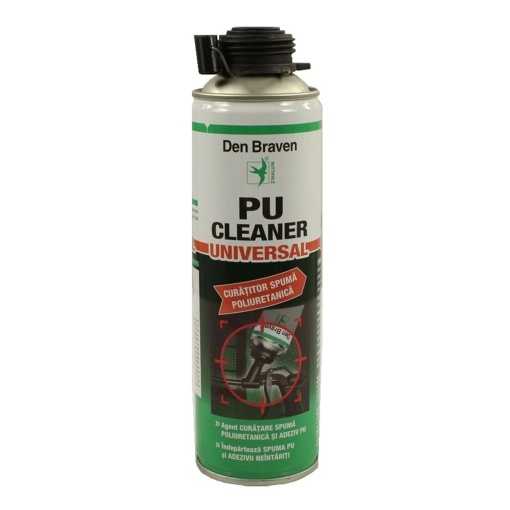 Agent de curatare Den Braven PU-Cleaner, 500 ml, transparent, usor de aplicat, pentru spuma poliuretanica, D367400DB